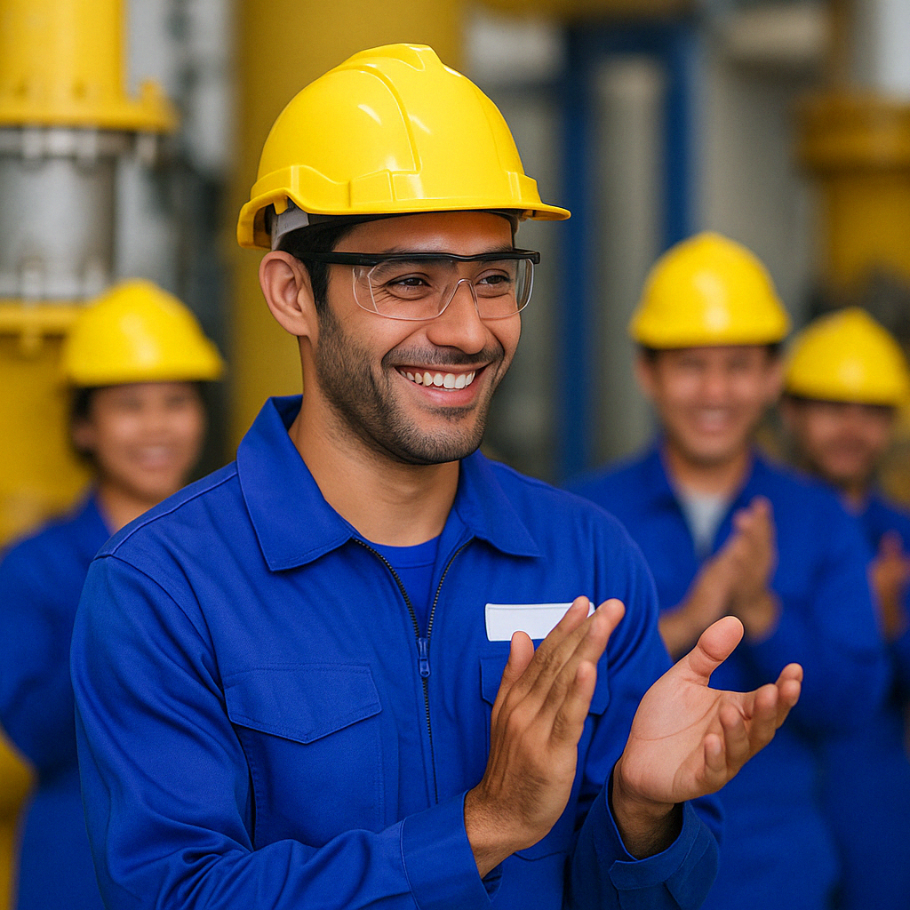 Clapping Workers in an Industrial Setting